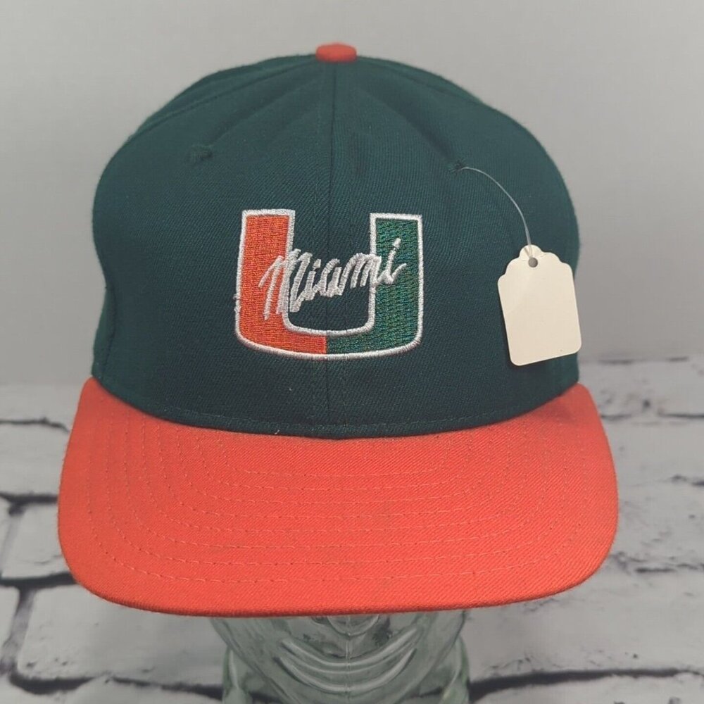 Miamiβ Hurricanes Vintage Snapback Hat Adjustable Ball Cap